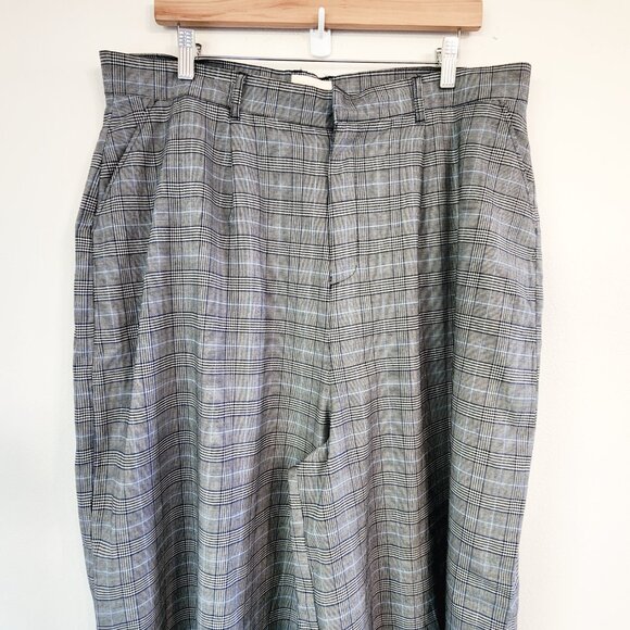 ModCloth Plus Size Wide Leg Plaid High Waist Trouser Pants Women 1X Pockets - Picture 3 of 16